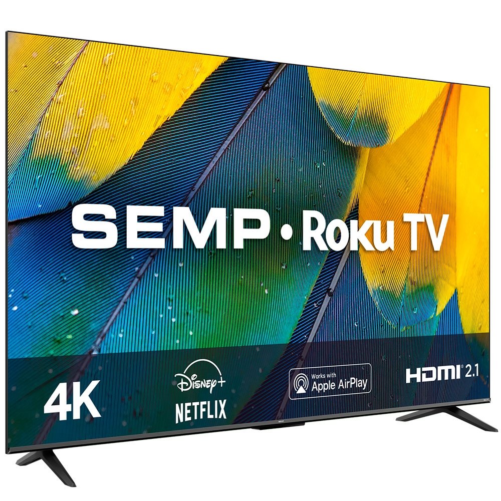 Smart TV LED 50" Semp 50RK8600 Roku,4K UHD HDR,Wi-Fi, 4 HDMI, 1 USB, Controle por Aplicativo, 60Hz