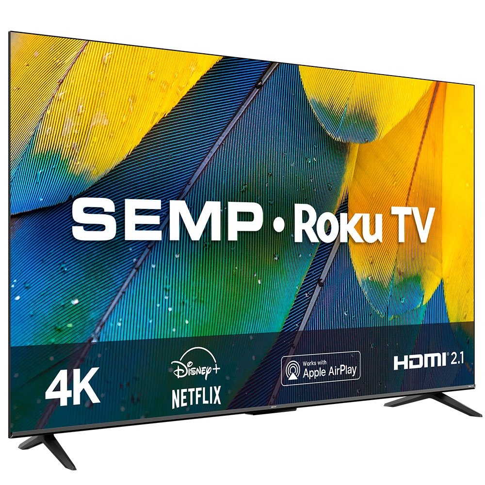 Smart TV LED 50" Semp 50RK8600 Roku,4K UHD HDR,Wi-Fi, 4 HDMI, 1 USB, Controle por Aplicativo, 60Hz