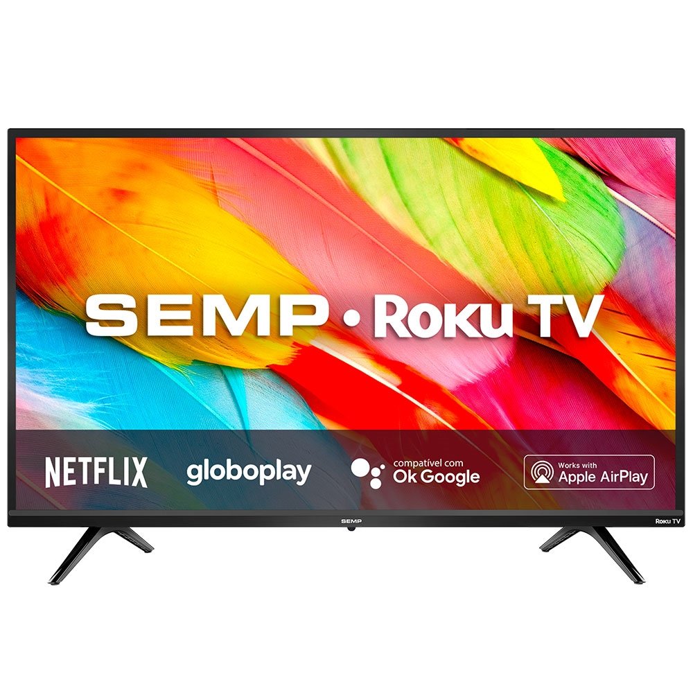 Smart TV LED 32" Semp 32R6500 HD com Wi-Fi,1 USB, 3 HDMI, Roku, Controle por Aplicativo, 60Hz