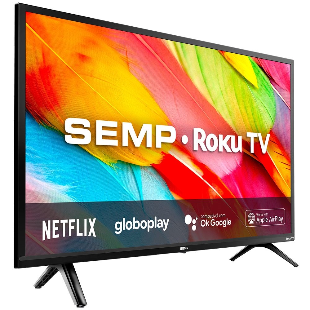 Smart TV LED 32" Semp 32R6500 HD com Wi-Fi,1 USB, 3 HDMI, Roku, Controle por Aplicativo, 60Hz