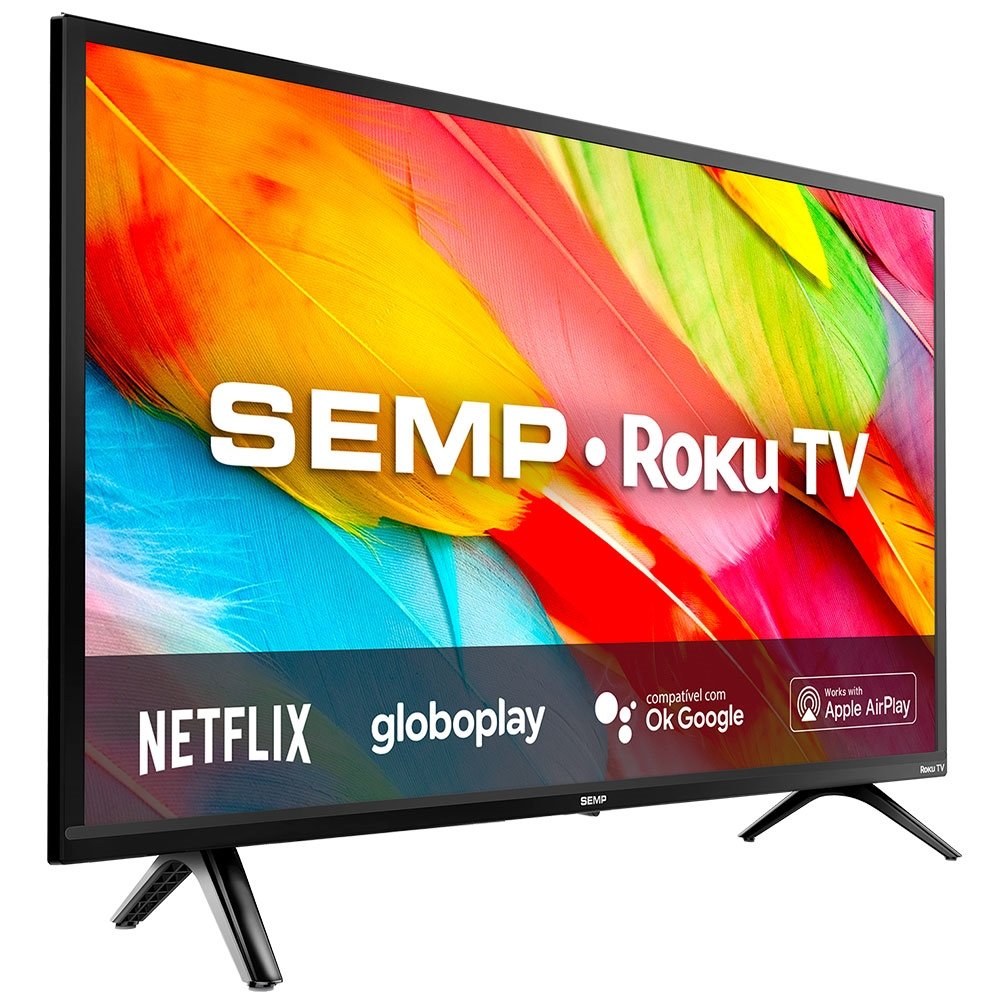 Smart TV LED 32" Semp 32R6500 HD com Wi-Fi,1 USB, 3 HDMI, Roku, Controle por Aplicativo, 60Hz