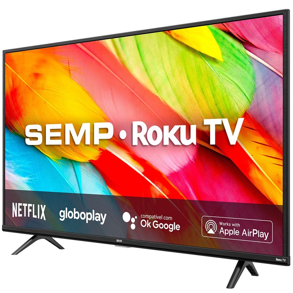 Smart TV LED 43" Semp TCL 43R6500 Full HD com Wi-Fi,1 USB, 3 HDMI, ROKU TV,Controle por Aplicativo, 60Hz