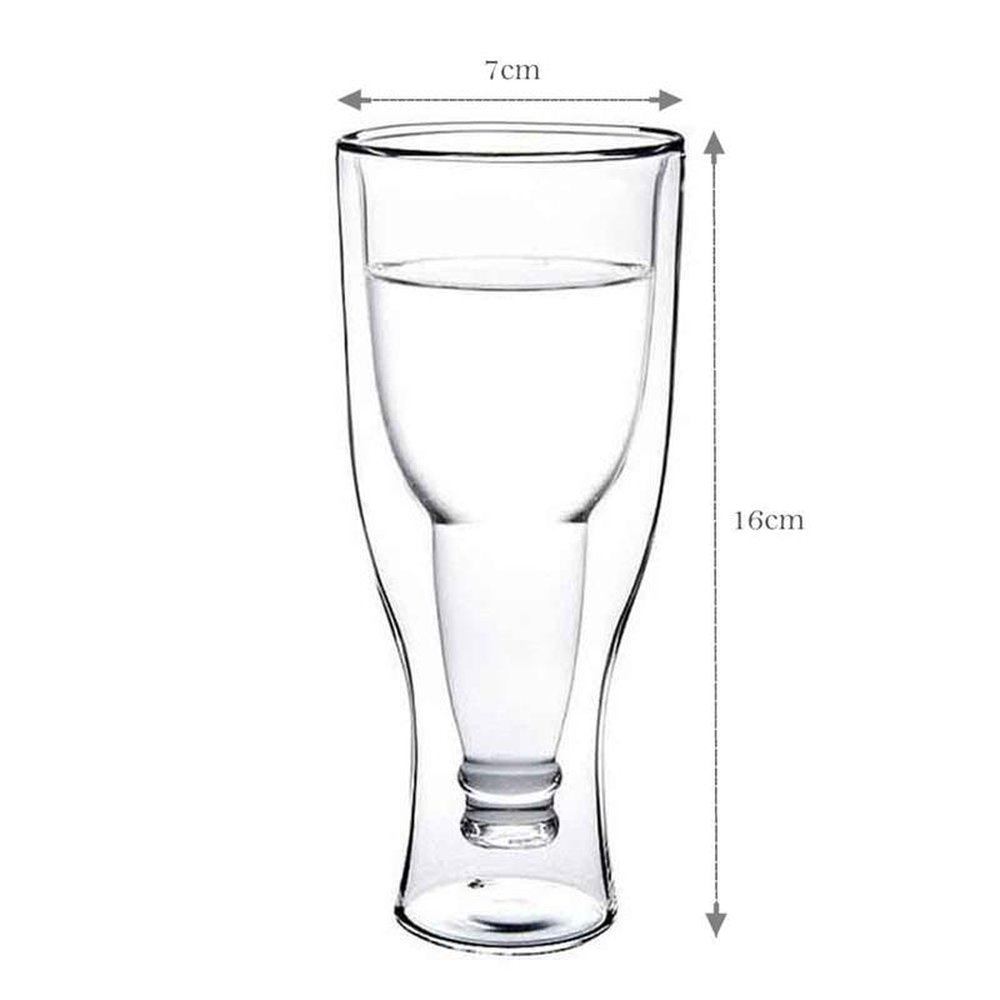Copo Vidro Duplo Borossilicato Garrafa Tulipa Invertida 250ml - FlexInter