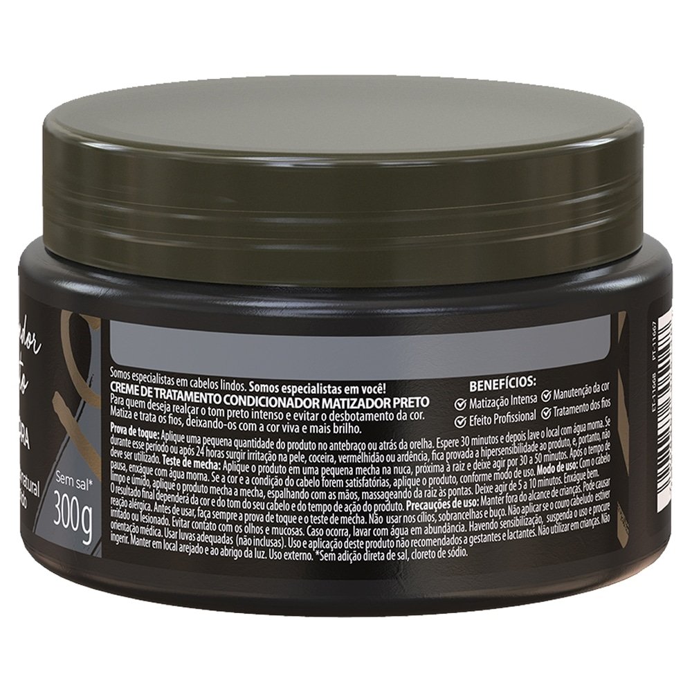 Máscara Hidratação Salon Line Meu Liso Matizadora Preto 300g