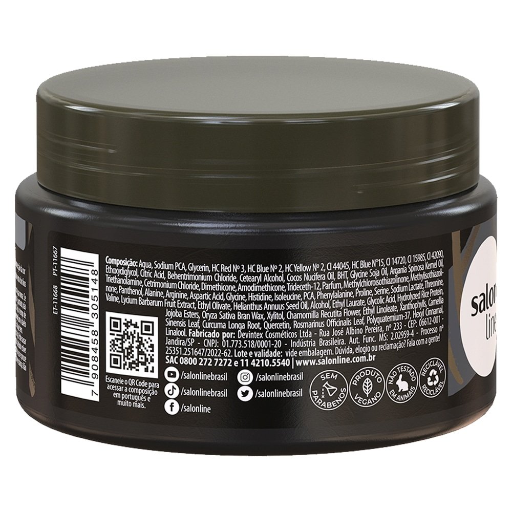 Máscara Hidratação Salon Line Meu Liso Matizadora Preto 300g