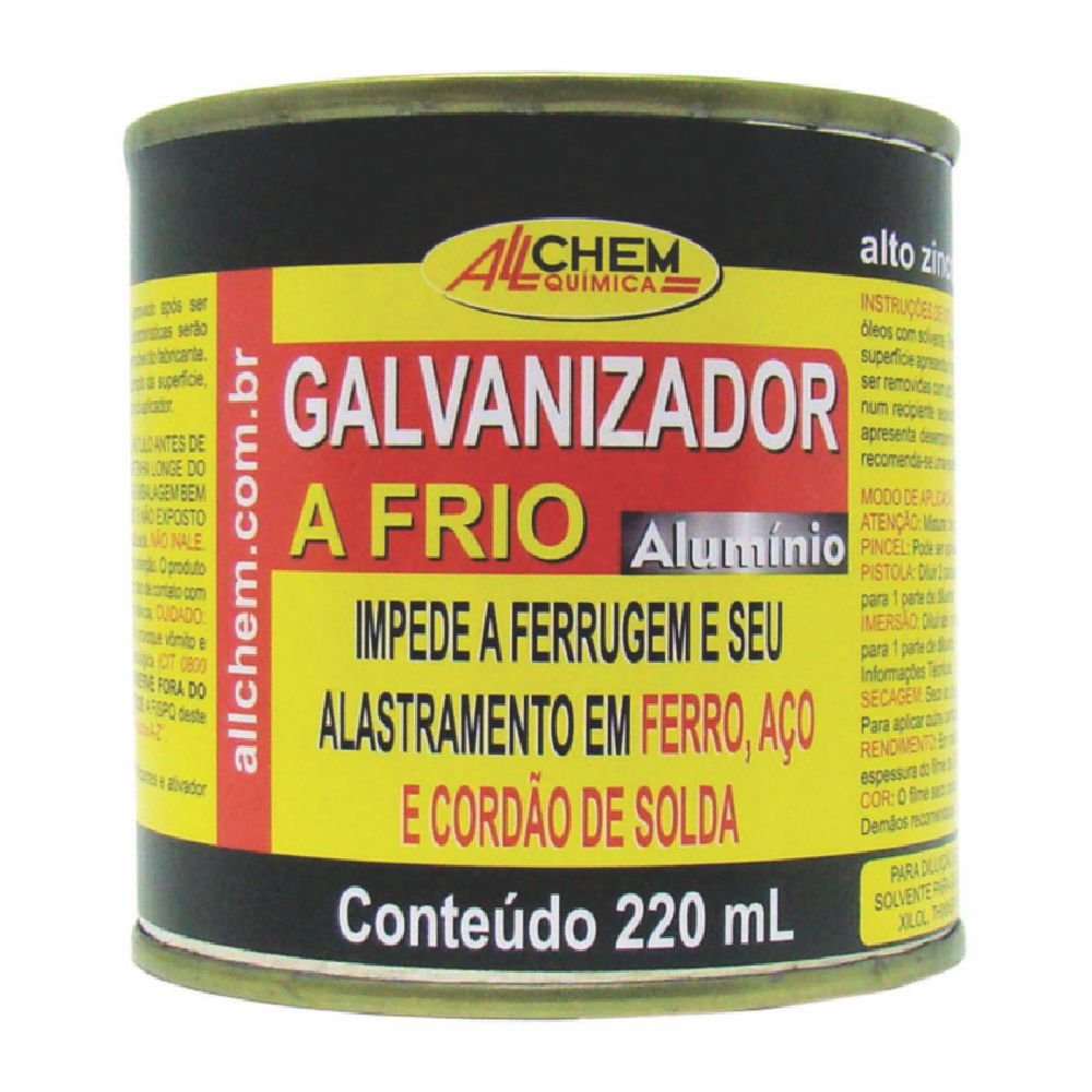 Galvanizador A Frio Com Aluminio Allchem 220ml