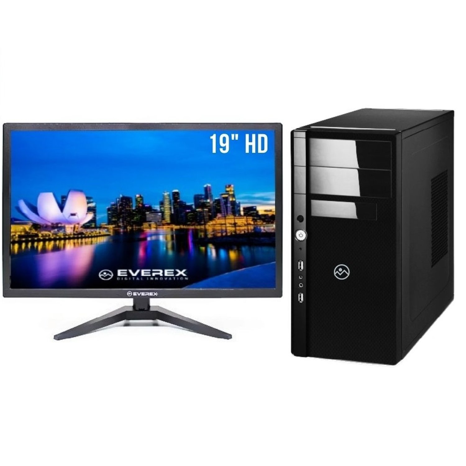 Computador Intel Core I3, 4GB, 500GB HD e Windows 10 Pro + Monitor 19"