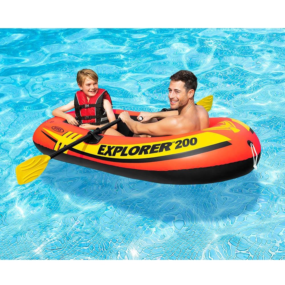 Bote Barco Inflável Explorer 200 Com Remos E Bomba Manual Intex - 58331NP