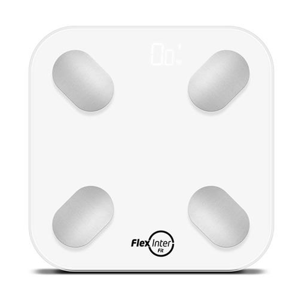 Balança Digital Smart Corporal Com Bioimpedância APP Android/IOS Branca - FlexInter