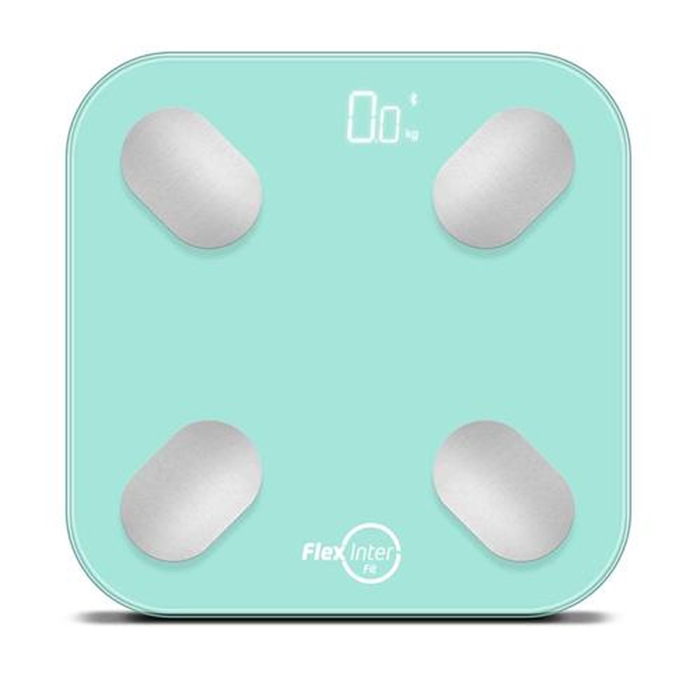 Balança Digital Smart Corporal Com Bioimpedância APP Android/IOS Verde - FlexInter