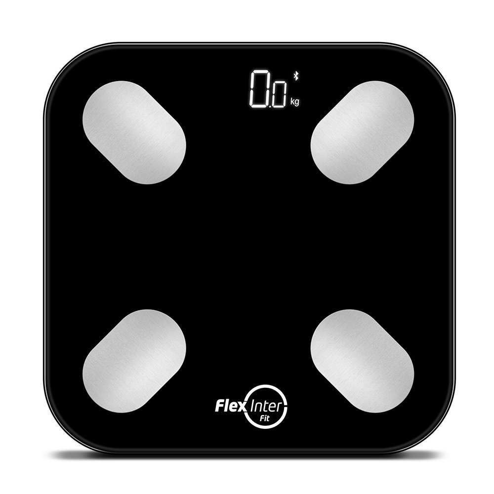 Balança Digital Smart Corporal Com Bioimpedância APP Android/IOS Preto - FlexInter