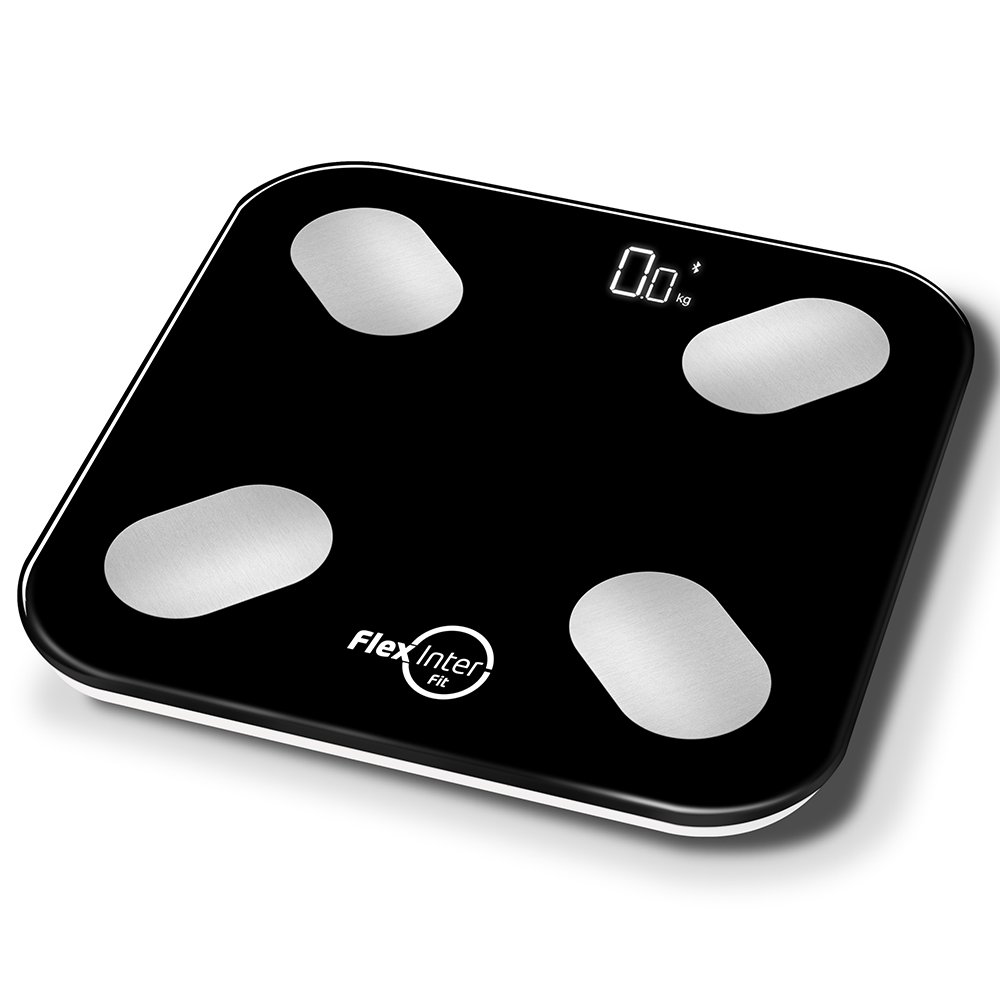 Balança Digital Smart Corporal Com Bioimpedância APP Android/IOS Preto - FlexInter