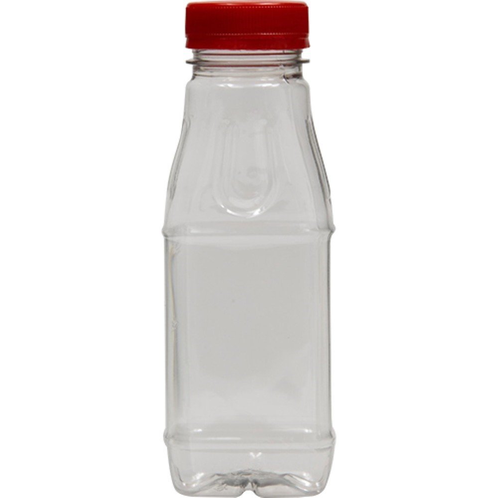 Garrafa Plastica Pet Com Tampa Quadrada 300ml 100 Unidades