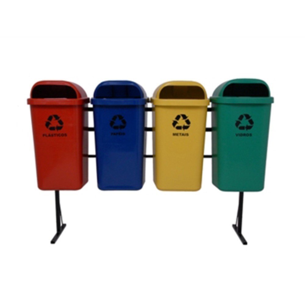 Conjunto Plasticp Coleta Seletiva 4x50l Prime Pro