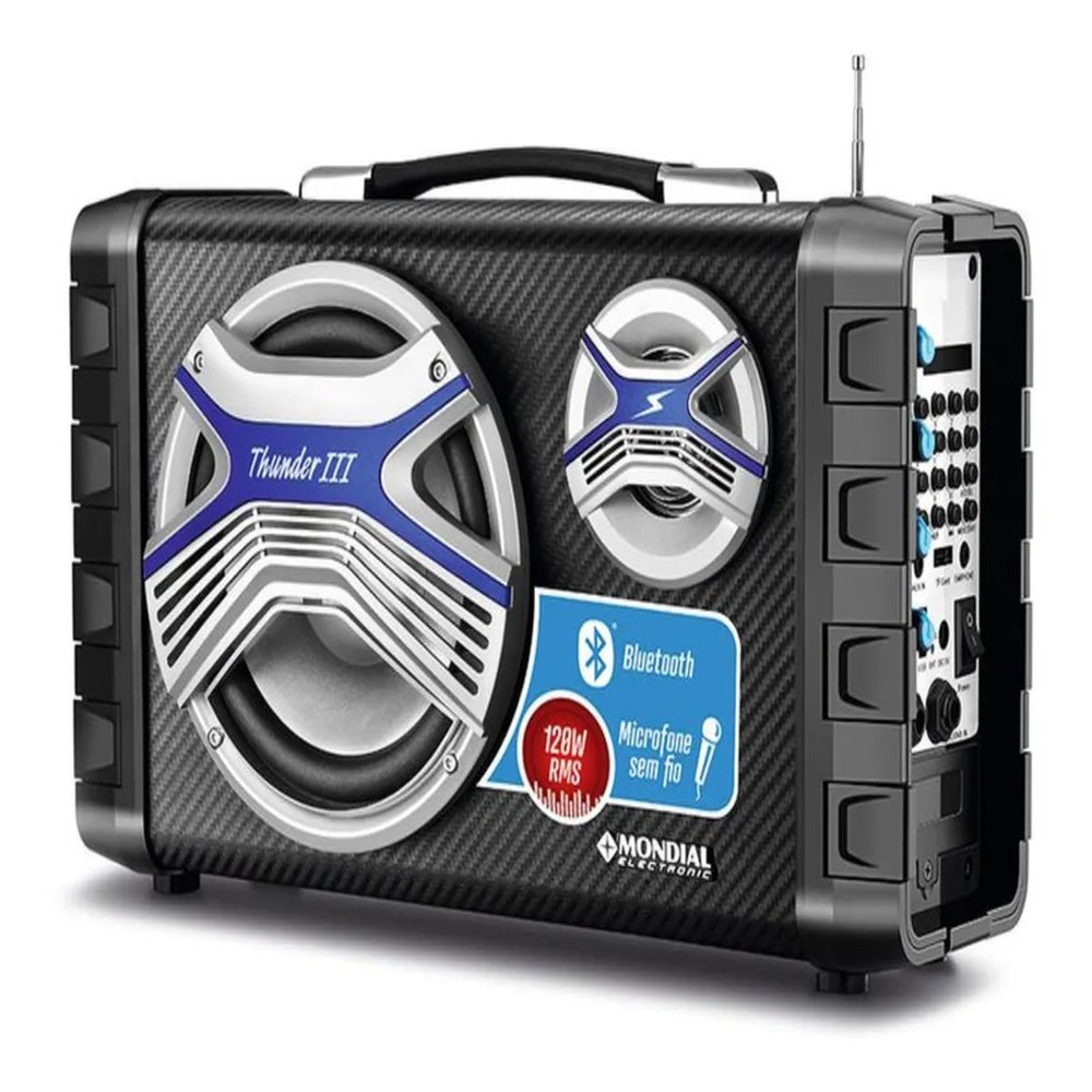 Caixa Amplicada Mondial Thunder III MCO-13 Preto Bivolt