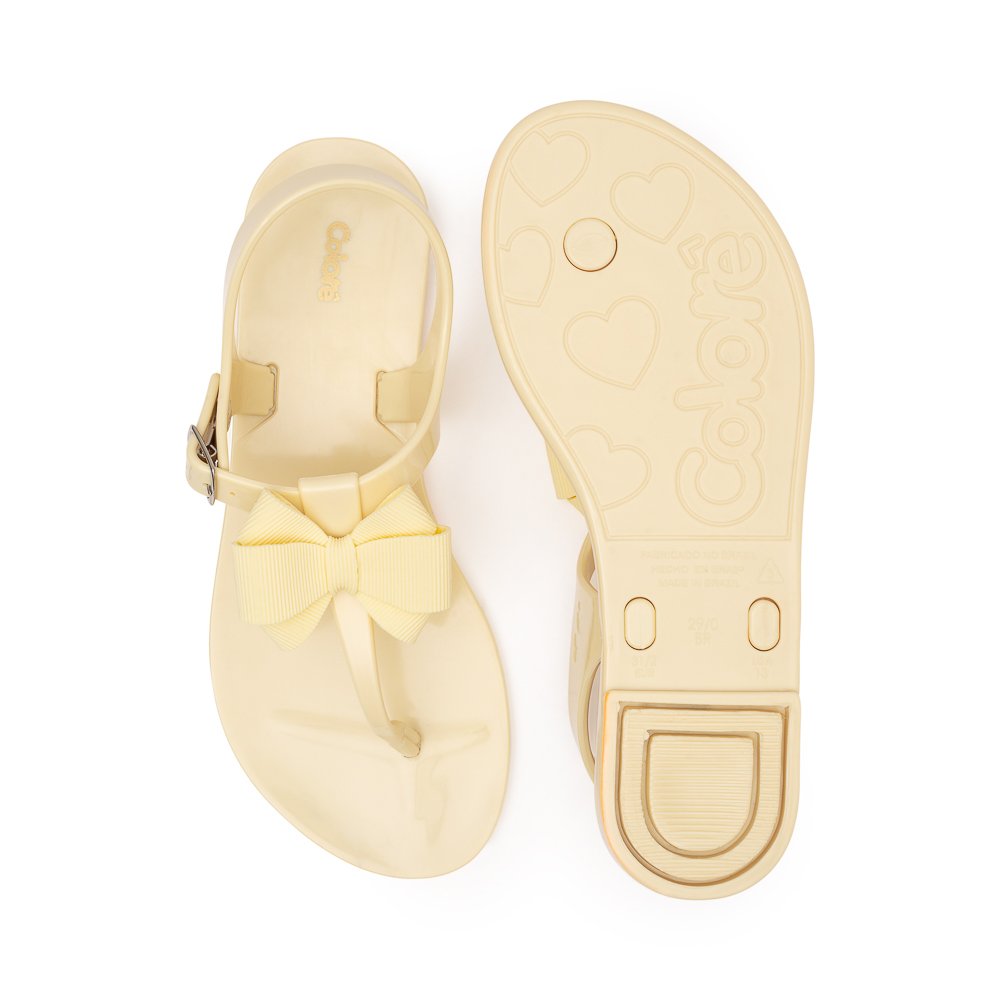 Kit Rasteirinha Infantil Colorê Amarela Com Laço Grade 6 Pares - Numeração 25 A 32