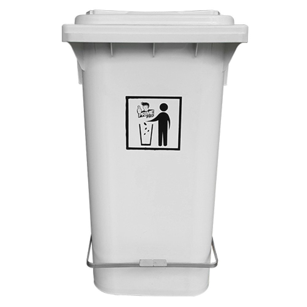 Conteiner Plastico 240l Branco Com Pedal Prime Pro