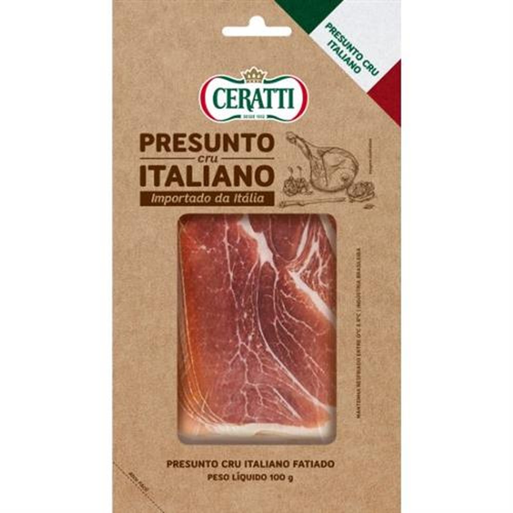 Presunto Cru Italiano Fatiado100G - Contem 15 embalagens