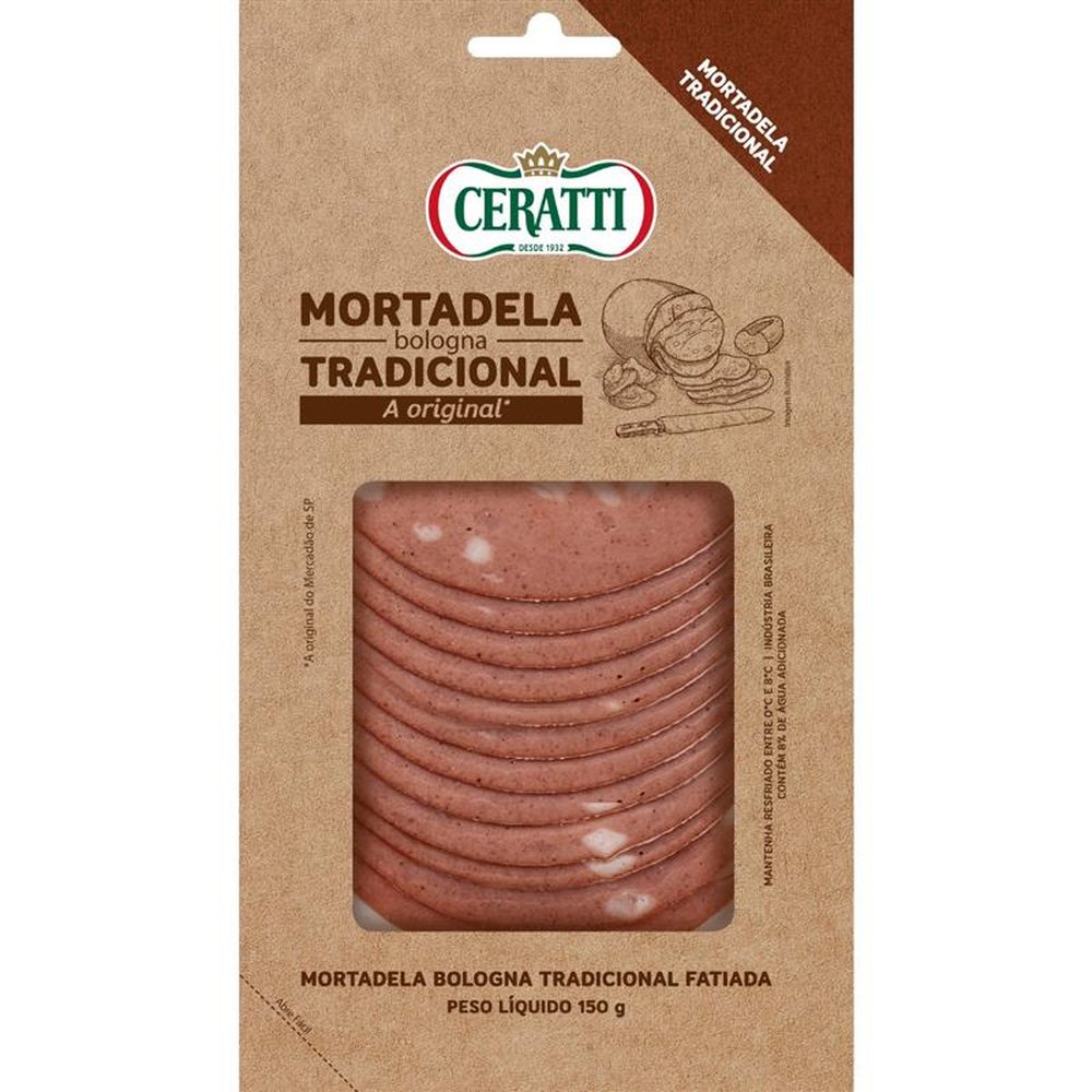Mortadela Bologna Ceratti Tradicional Fatiada 150G - Contem 14 embalagens