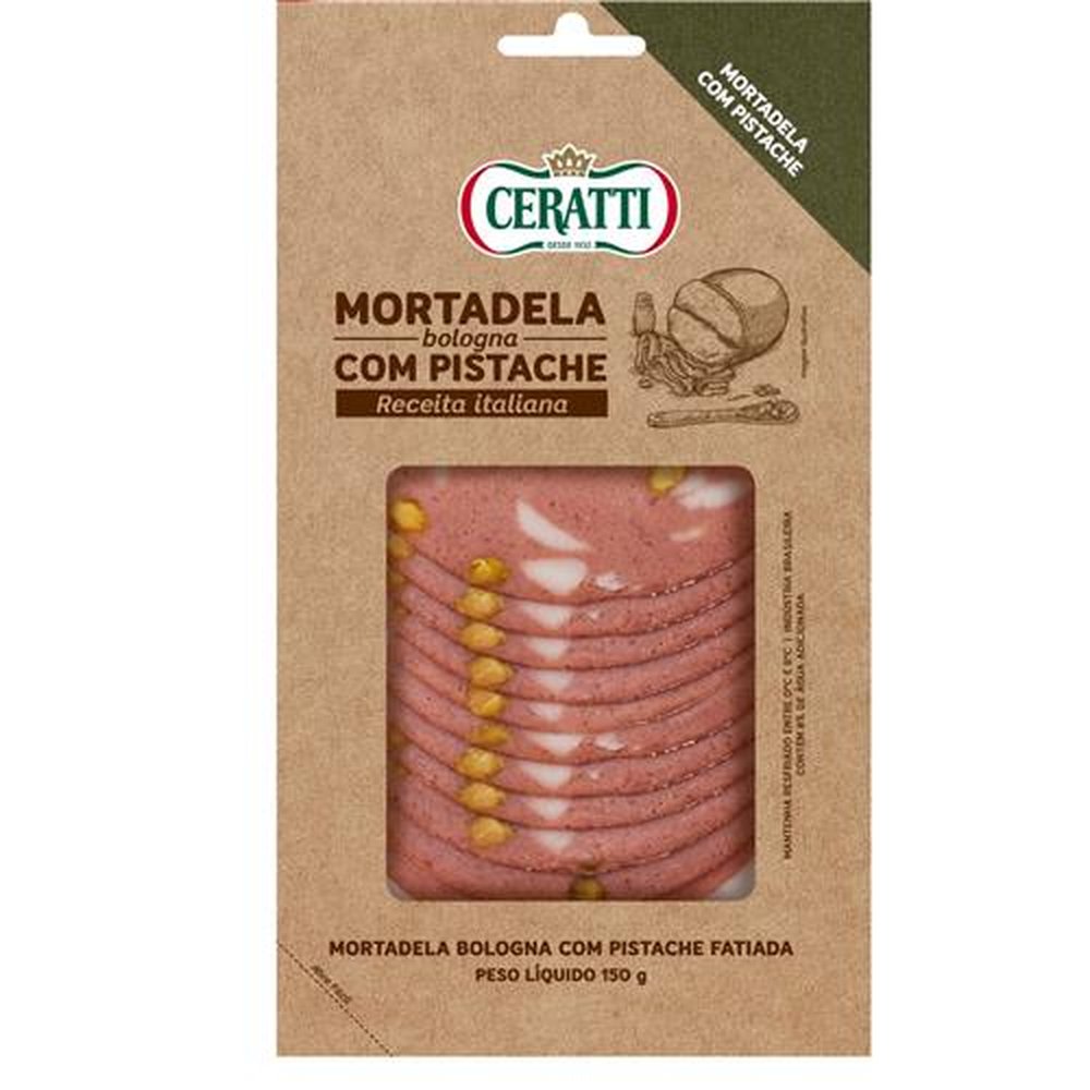 Mortadela Bologna Ceratti Com Pistache Fatiada 150G - Contem 14 embalagens