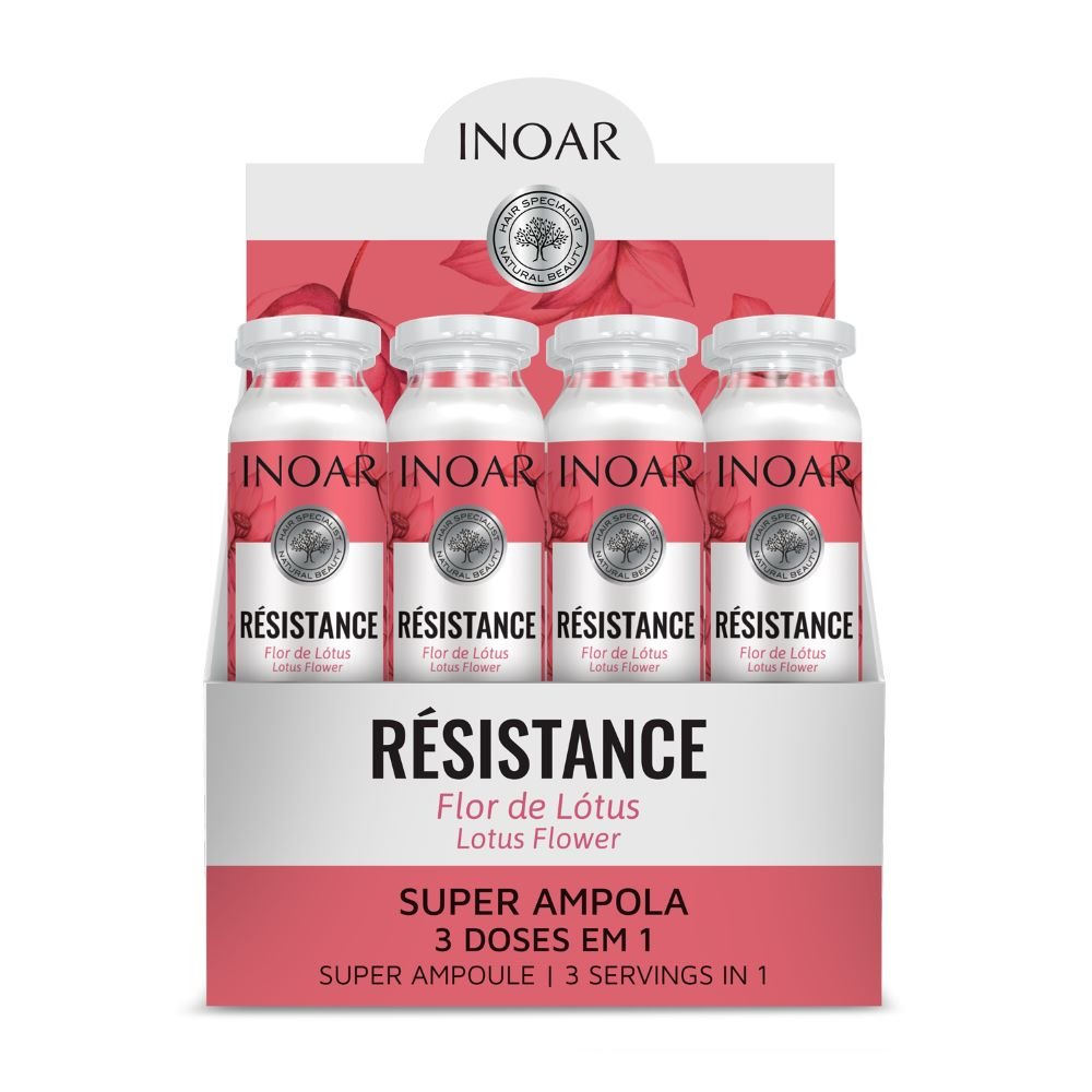 Ampola Capilar Inoar Resistance Flor de Lotus Display 12x45ml