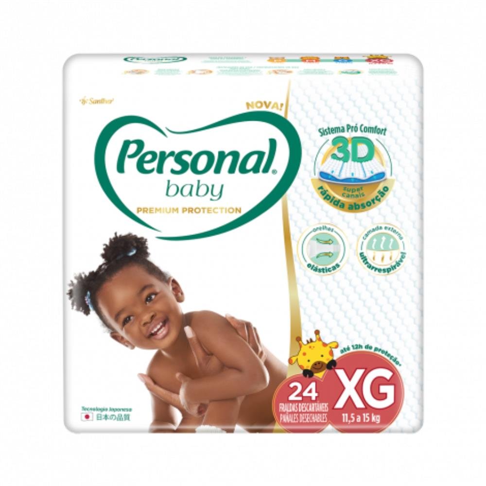 Fralda Personal Mega Premium Protection XG 6 Pacotes Com 24 Unidades