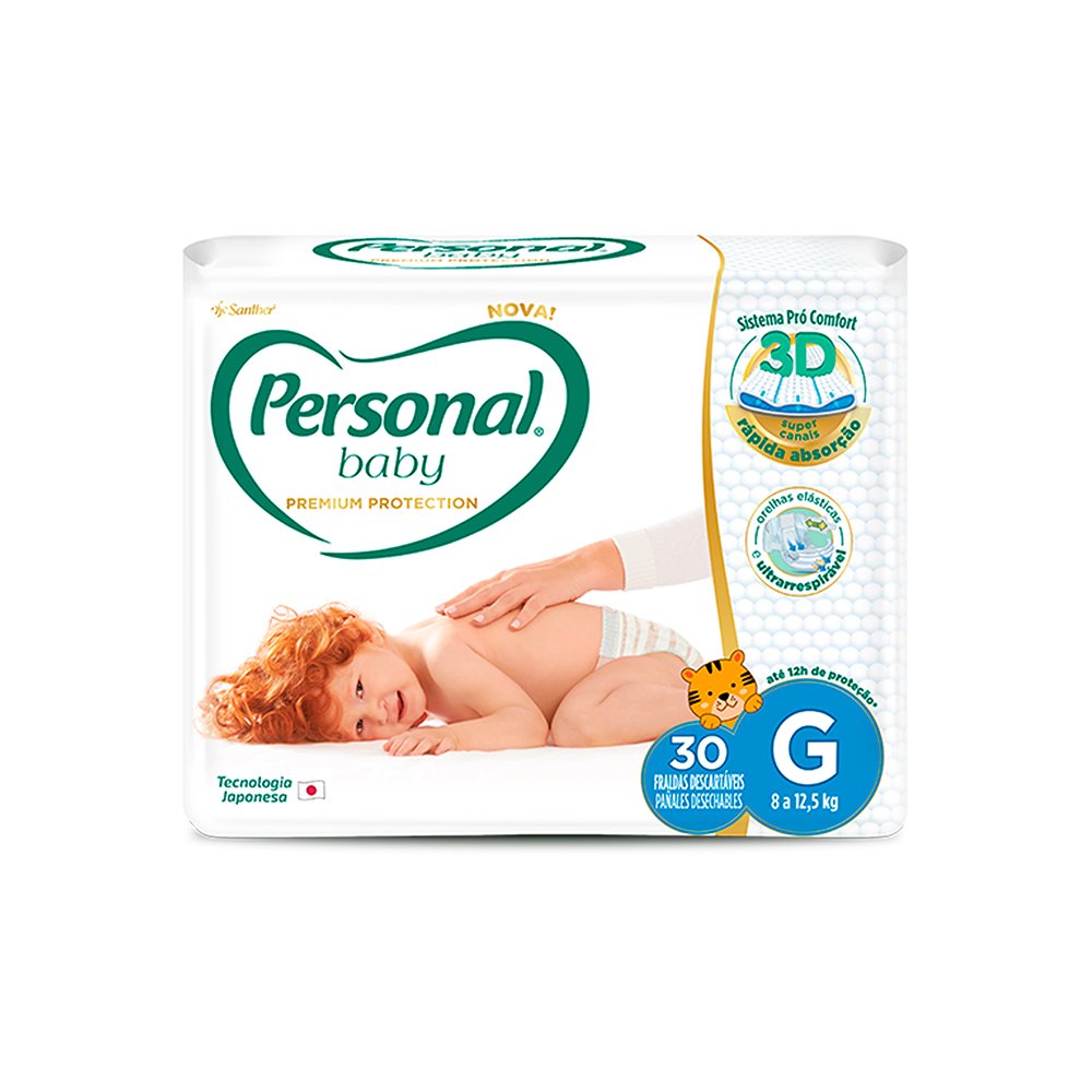 Fralda Personal Premium Mega G Com 30 Unidades