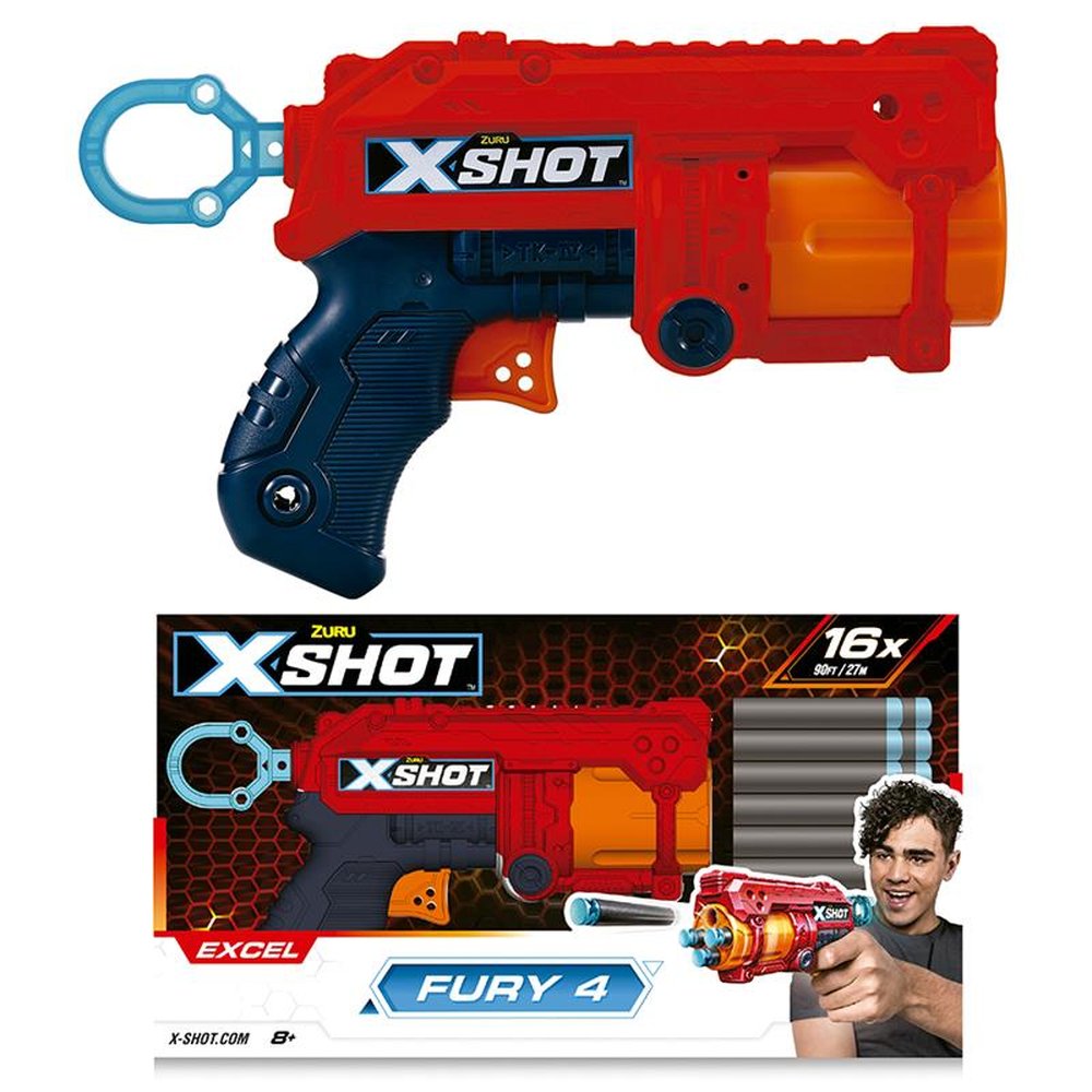 Lancador Xshot Red Fury 4 Com 16 Dardos