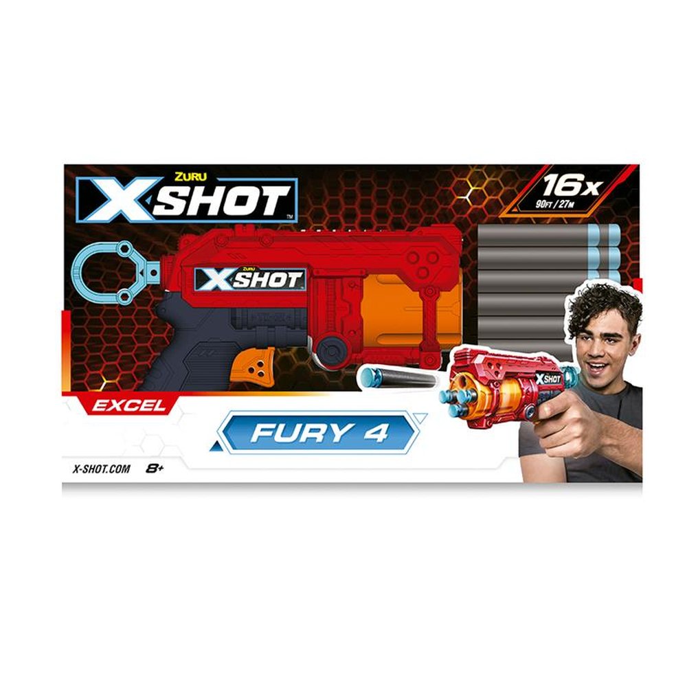 Lancador Xshot Red Fury 4 Com 16 Dardos