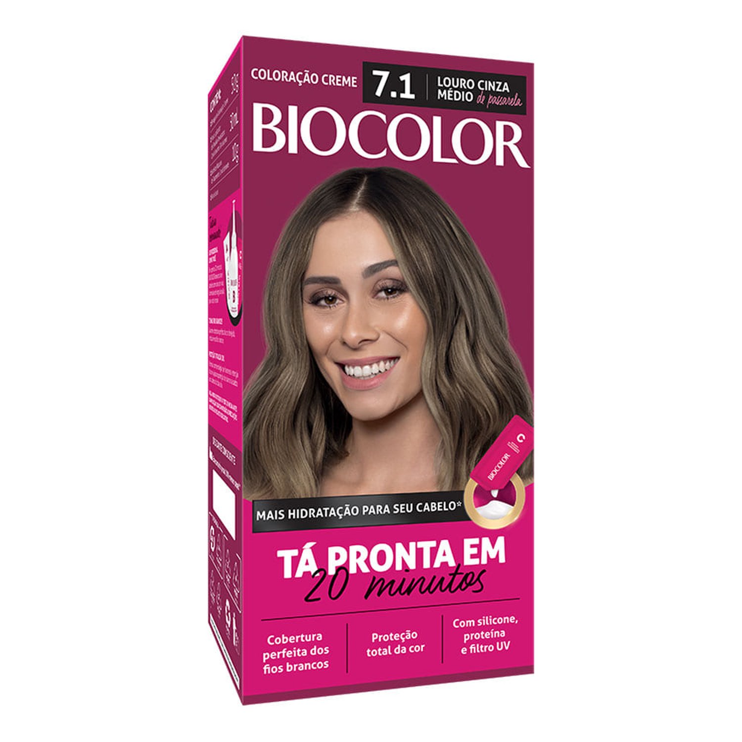 Tintura Biocolor Kit 7.1 Louro Cinza Medio De Passarela