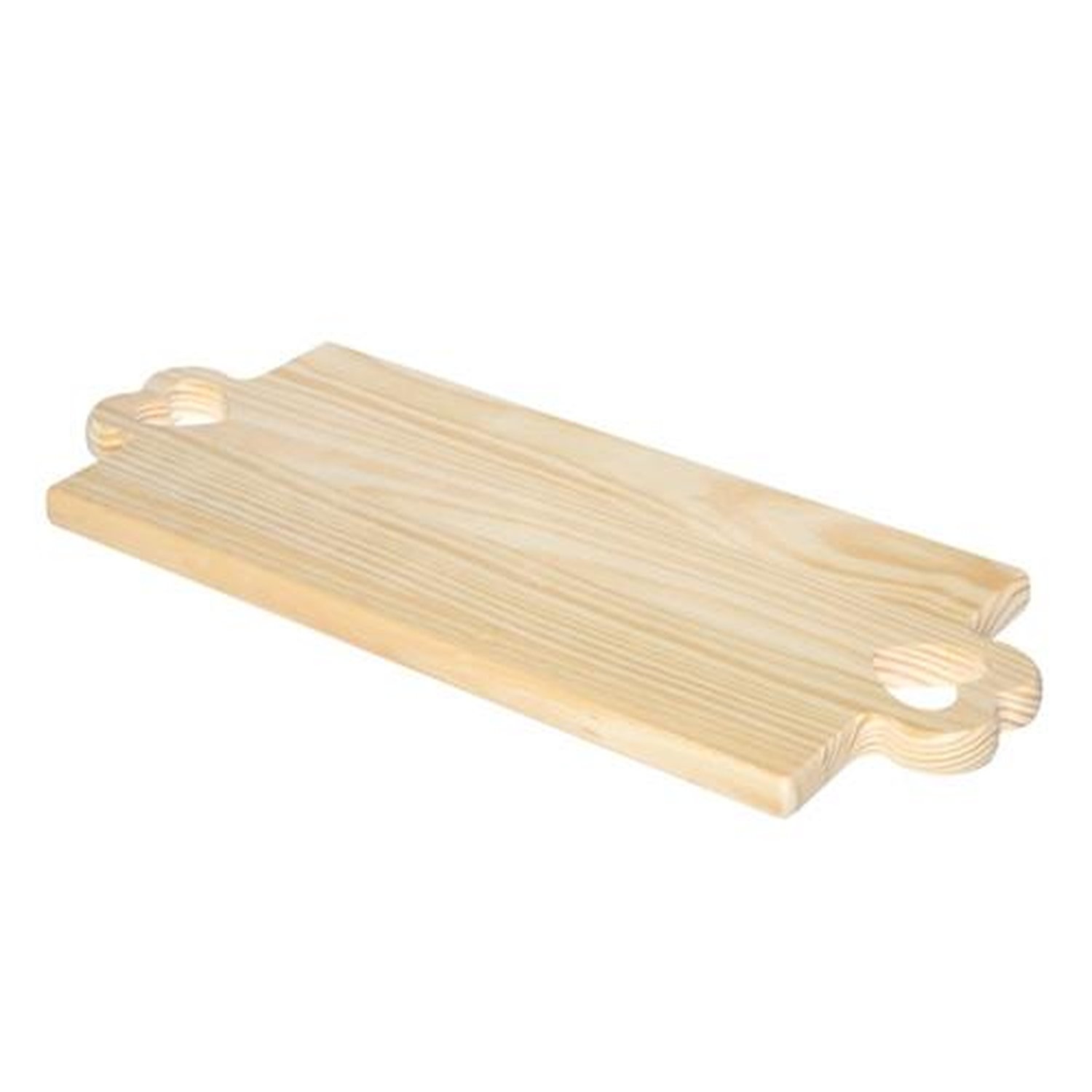 Tábua Retangular 44X18cm Com Alça Em Formato De Coração Pinus Média Para Mesa Posta Stolf