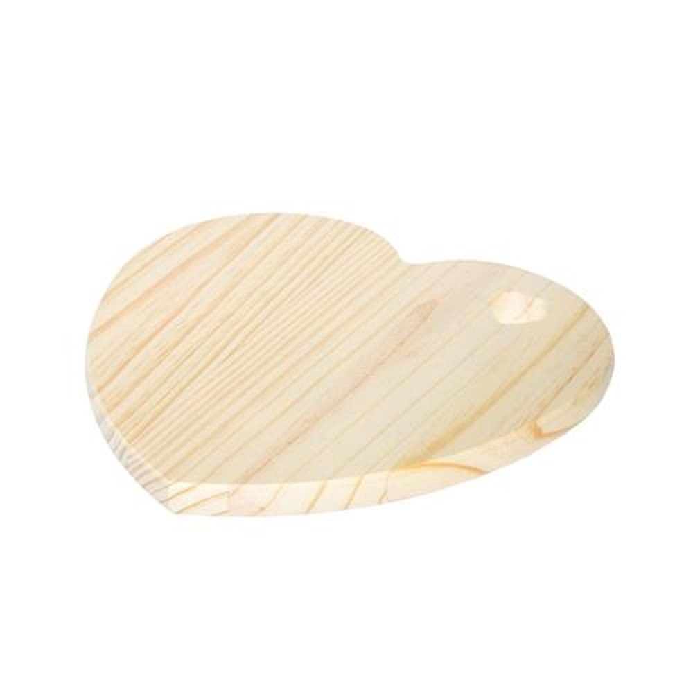 Tábua Coração 23x24cm Média Pinus para Mesa Posta Stolf