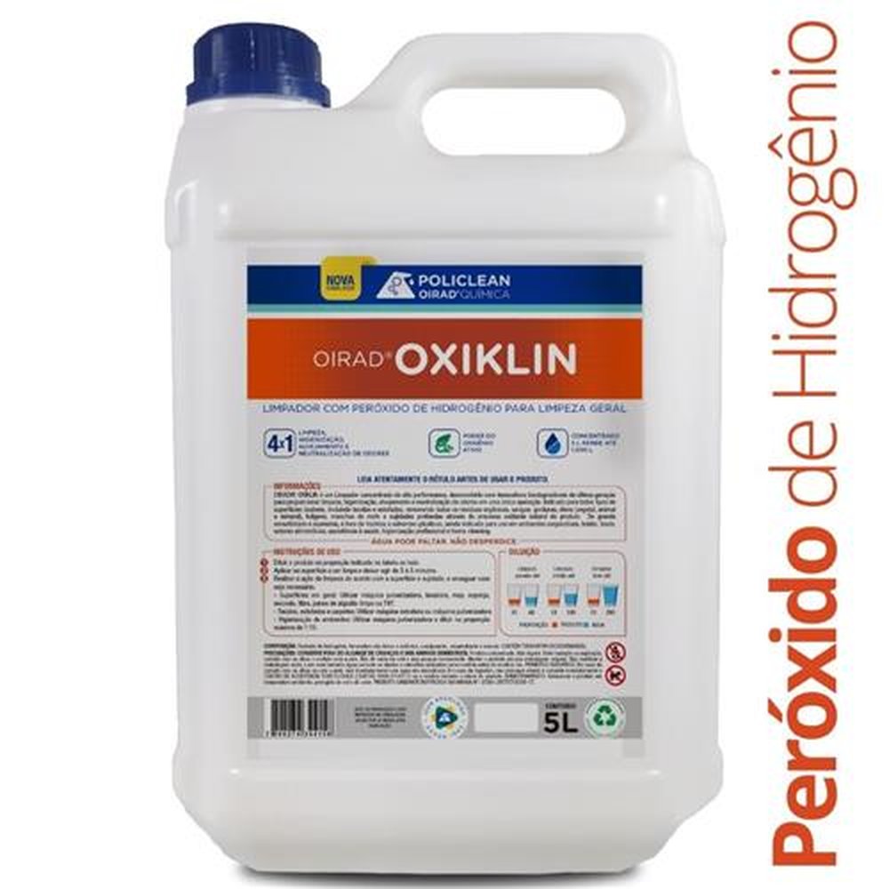 Oirad Oxiklin - Limpador Peróxido Hidrogênio 05 L - Limpa Estofados, Manchas e Tecidos