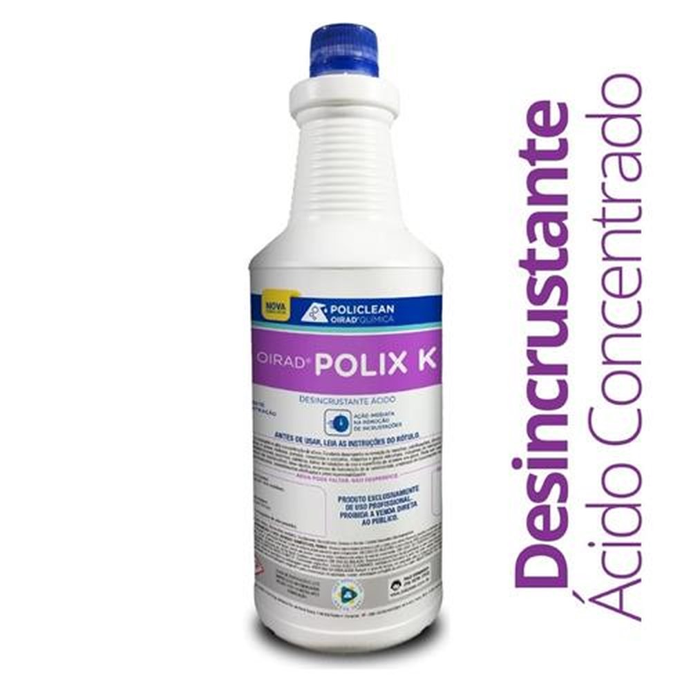 Oirad Polix K - Desincrustante Acido 01 L - Limpa Pisos, Pedras, Ar Condicionado e Máquinas