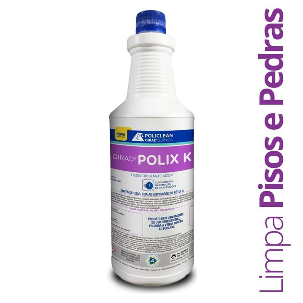 Oirad Polix K - Desincrustante Acido 01 L - Limpa Pisos, Pedras, Ar Condicionado e Máquinas