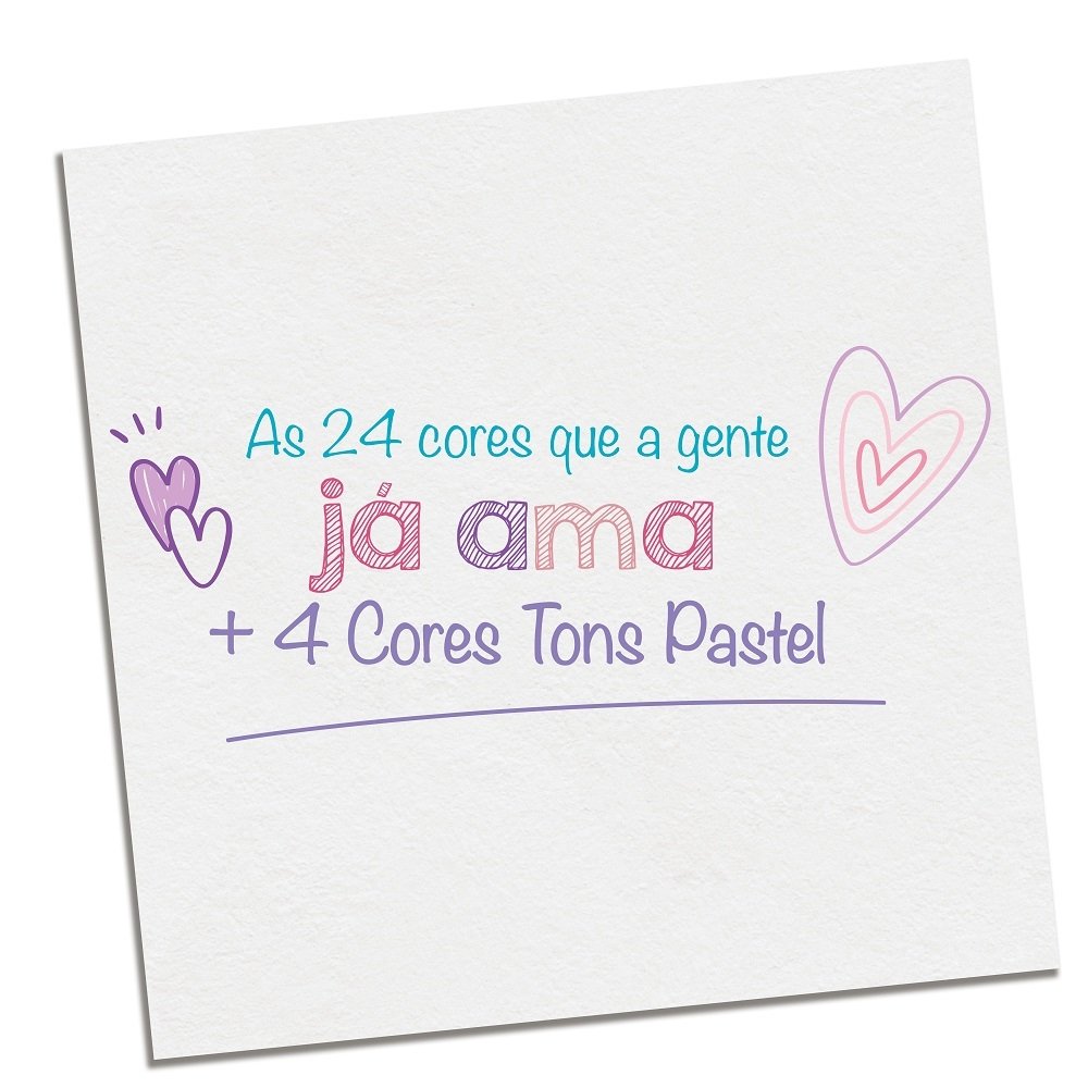 Lápis de Cor Faber Castell Sextavado 24 Cores + 4 Cores Pastéis - Embalagem com 6 Unidades