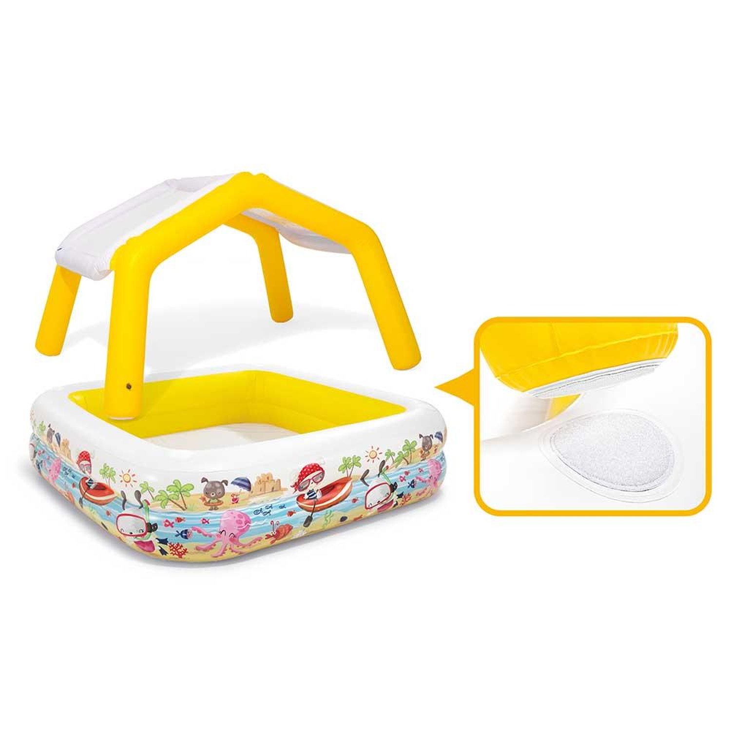 Piscinas Inflável Lazer com Cobertura 295L Amarelo Intex - 57470NP