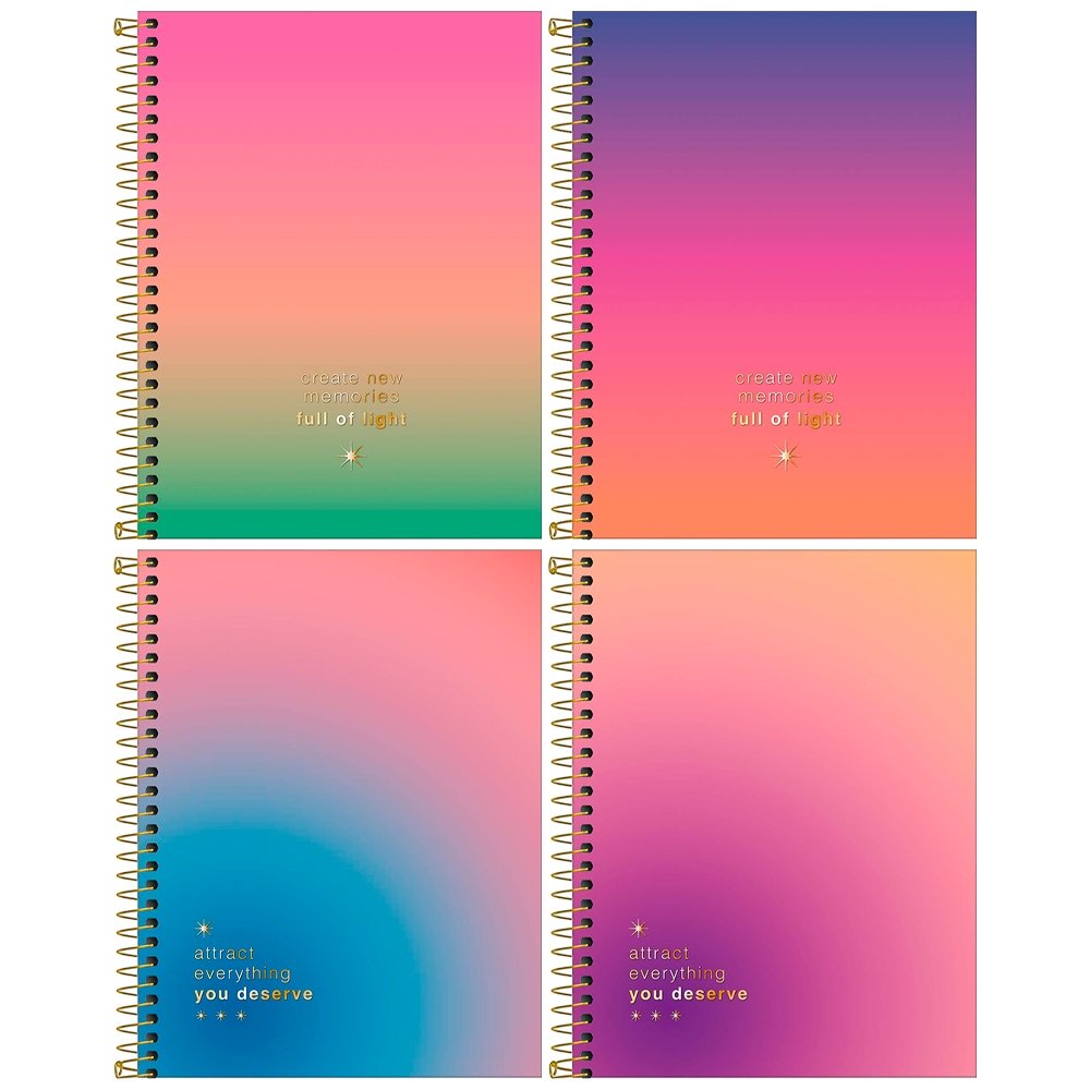 Caderno Espiral Tilibra Colegial Capa Dura Great 1 Matéria 80 Folhas - Embalagem com 4 Unidades