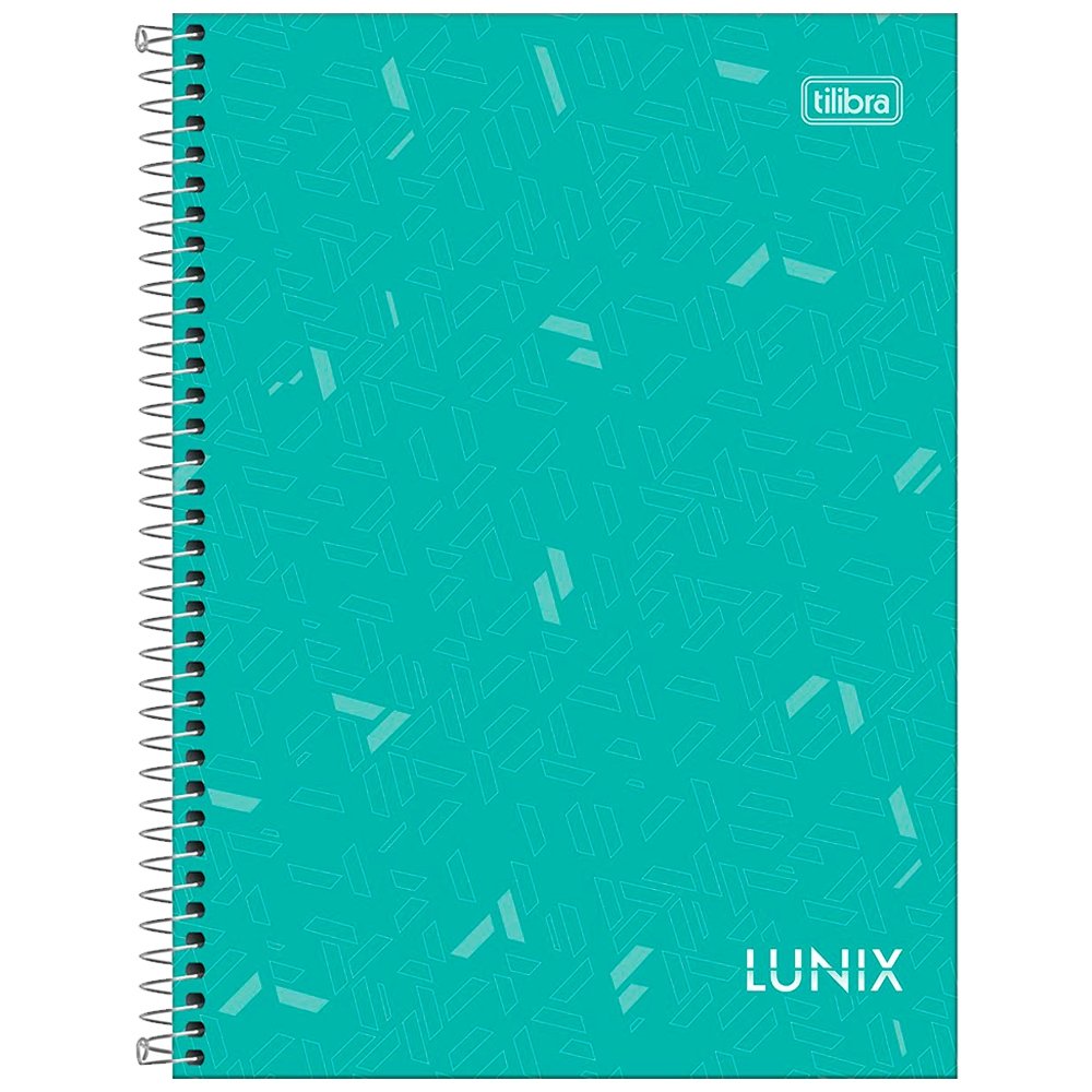 Caderno Espiral Tilibra Colegial Capa Dura Lunix 10 Matérias 160 Folhas - Embalagem com 4 Unidades