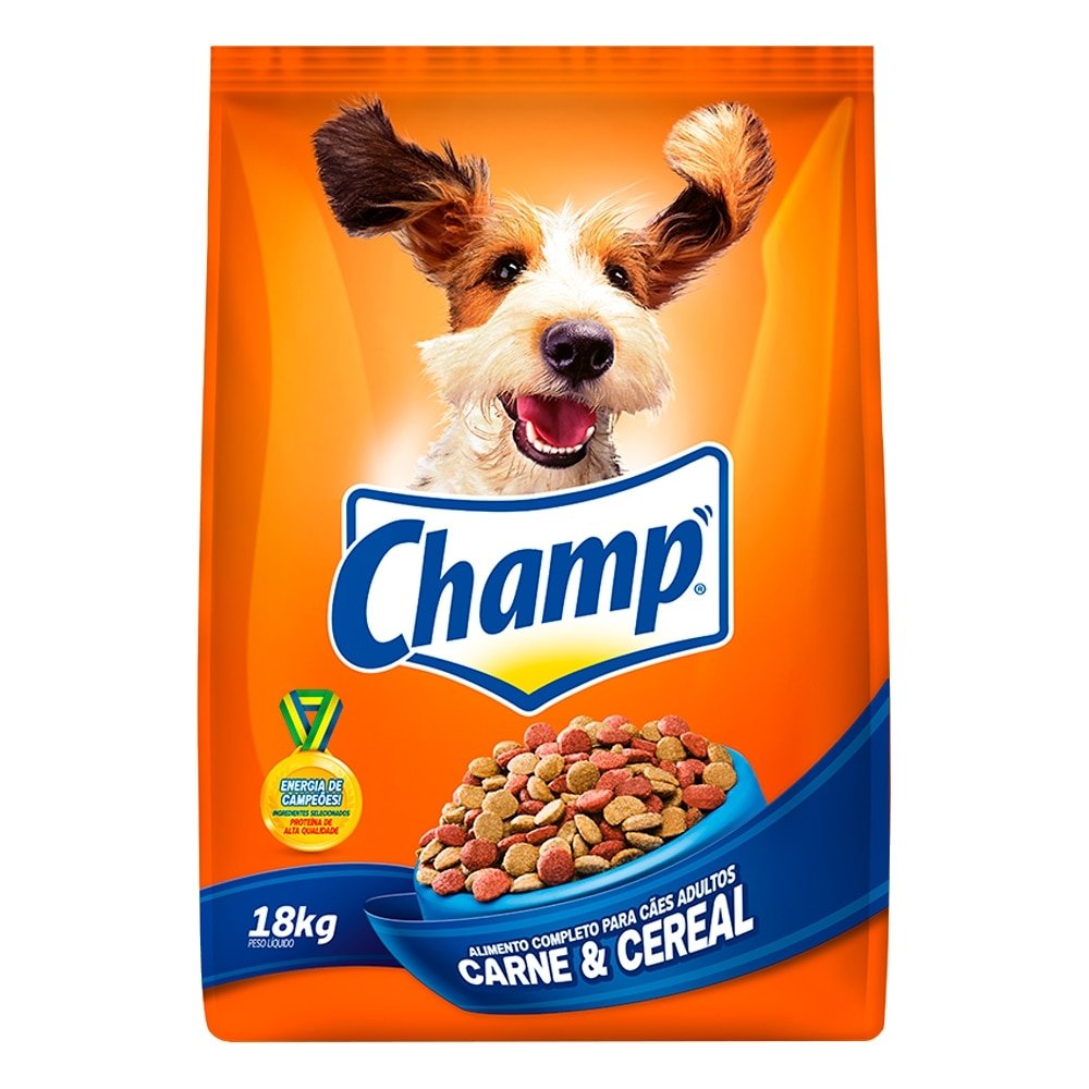 Ração Champ para Cães Adultos Carne e Cereais 18kg