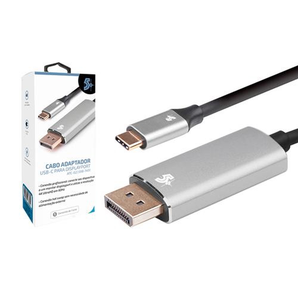 Cabo Adaptador USB-C para DisplayPort Macho 4K 60Hz - 1.8M
