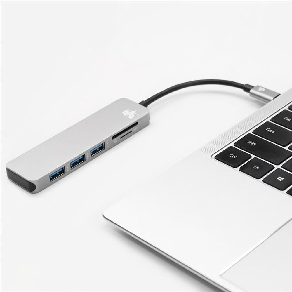Hub USB-C para 3 USB 3.0 + Leitor SD e Micro SD