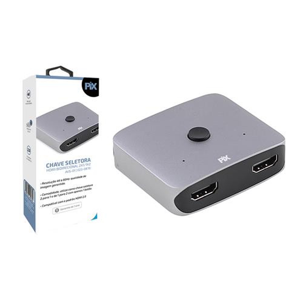 Chave Seletora - HDMI Bidirecional 2X1/1X2