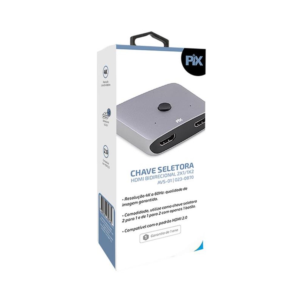 Chave Seletora - HDMI Bidirecional 2X1/1X2