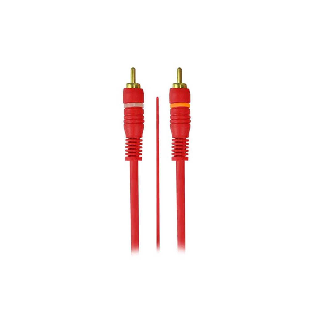 Cabo RCA Automotivo - 2 + 2 RCA 6mm Vermelho 5m - C/ Fio Remote