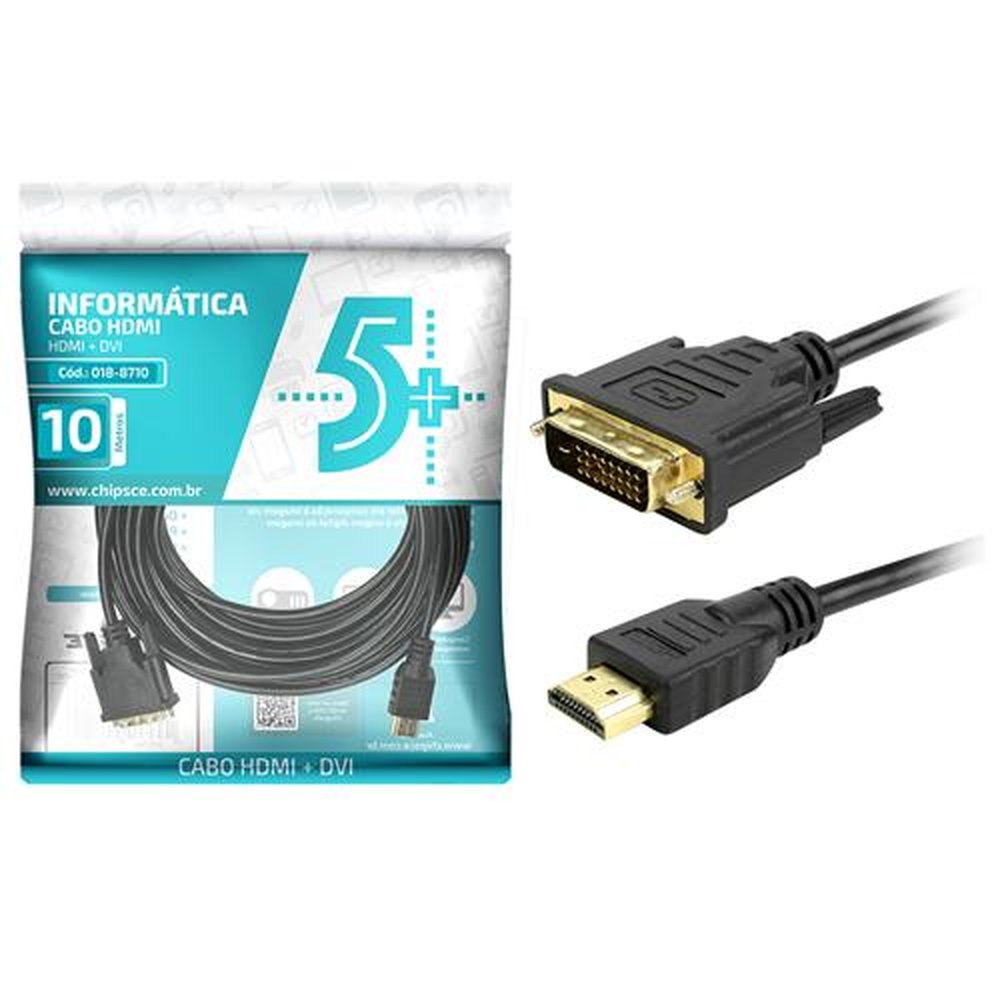 Cabo HDMI Macho + DVI 24+1 10m