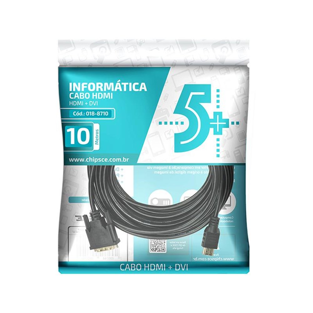 Cabo HDMI Macho + DVI 24+1 10m