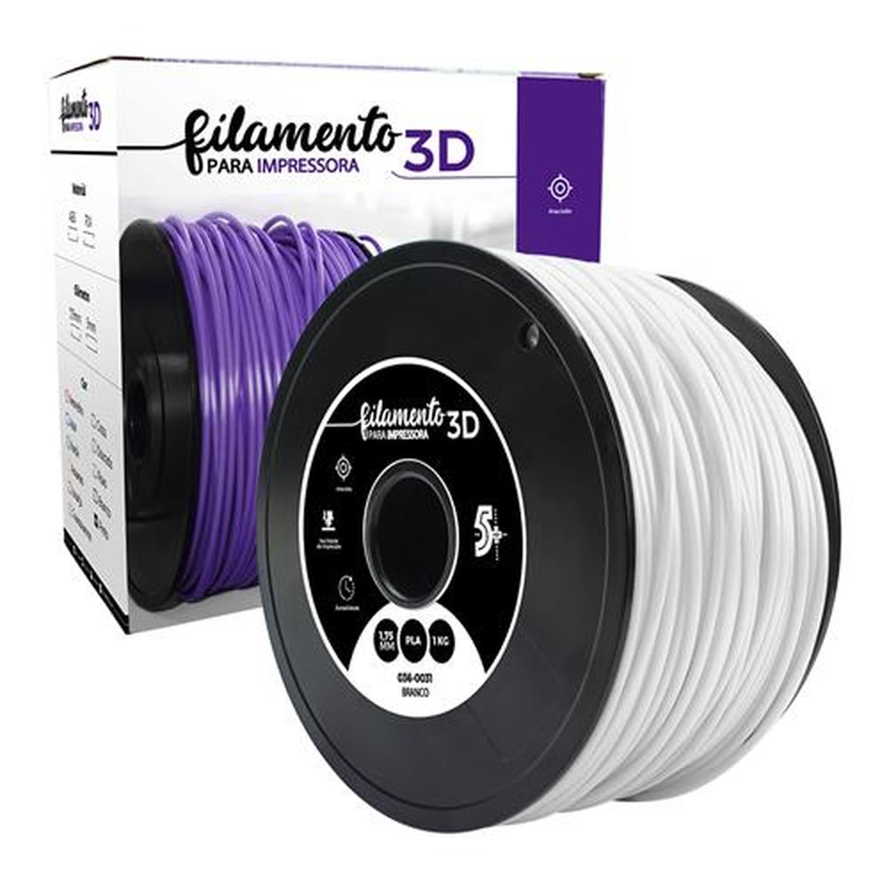 Filamento PLA Branco - 1,75mm - 1KG