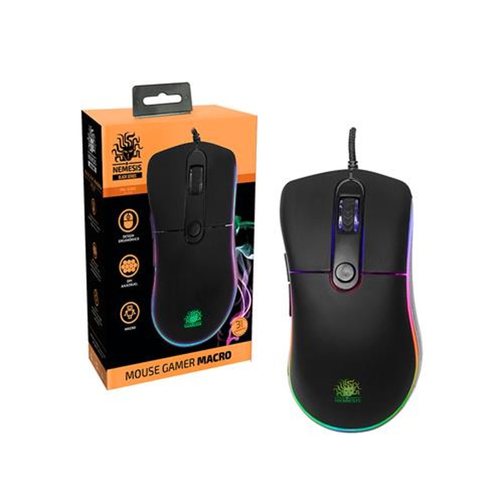 Mouse Gamer Macro Nemesis Black Series - MG-02BS
