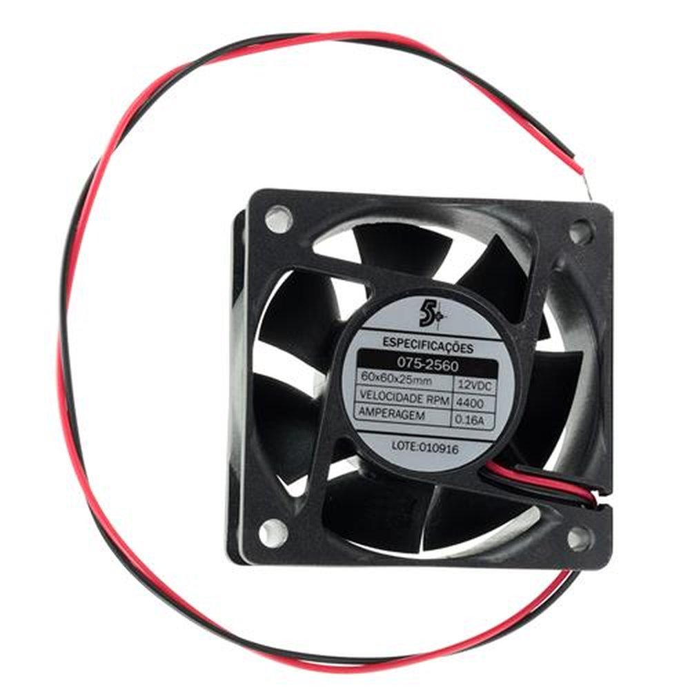 Microventilador 60 X 60 X 25mm - 12V